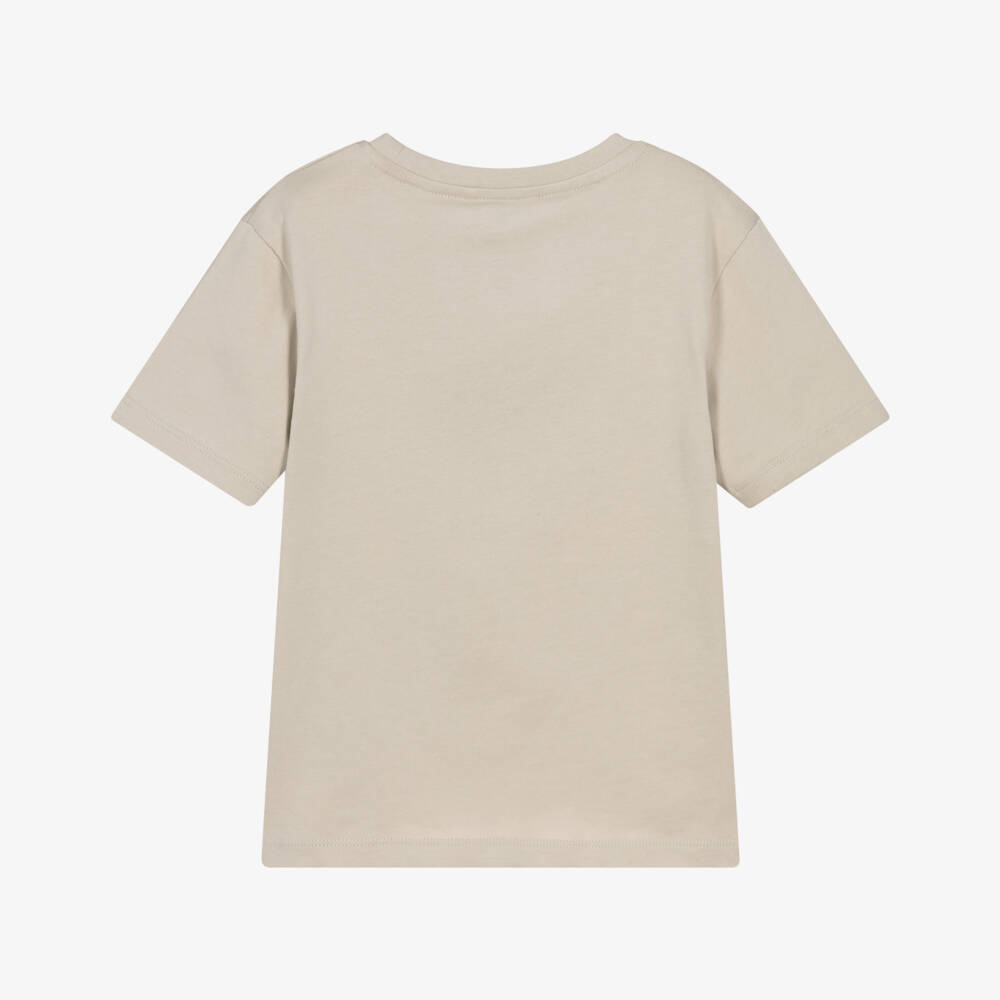 NAME IT-Boys Beige Cotton Sporty Bear T-Shirt | Childrensalon