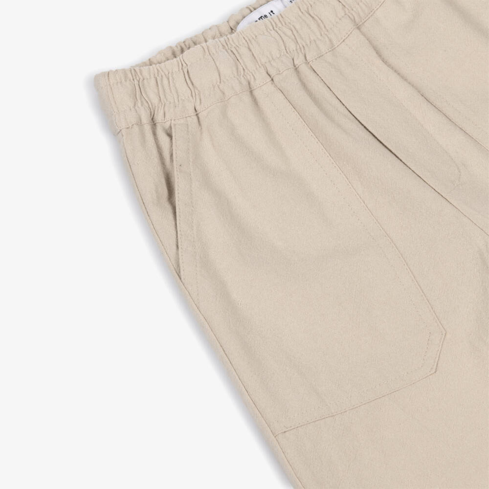 NAME IT-Boys Beige Cotton Trousers | Childrensalon