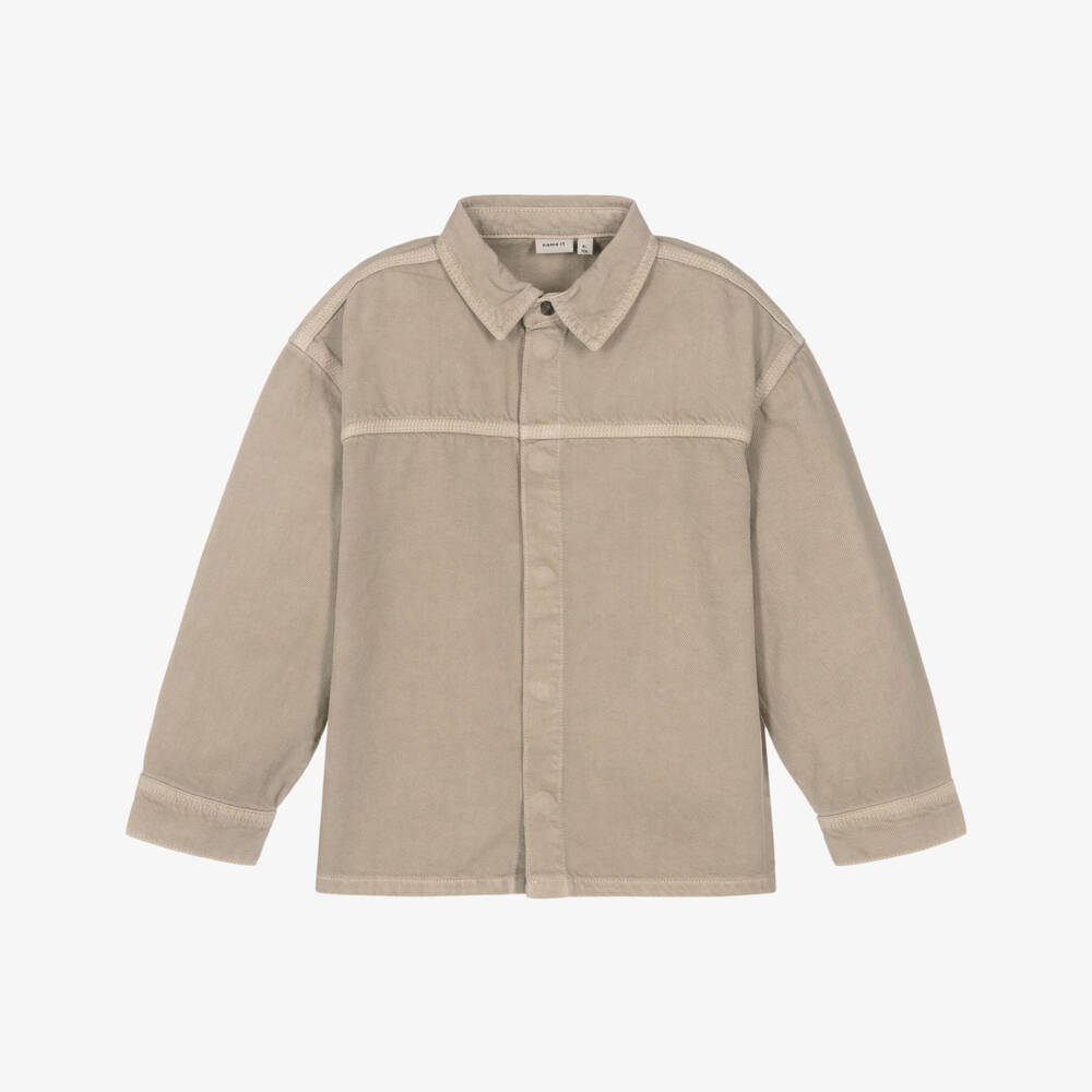 NAME IT-قميص علوي قطن تويل لون بيج للأولاد | Childrensalon