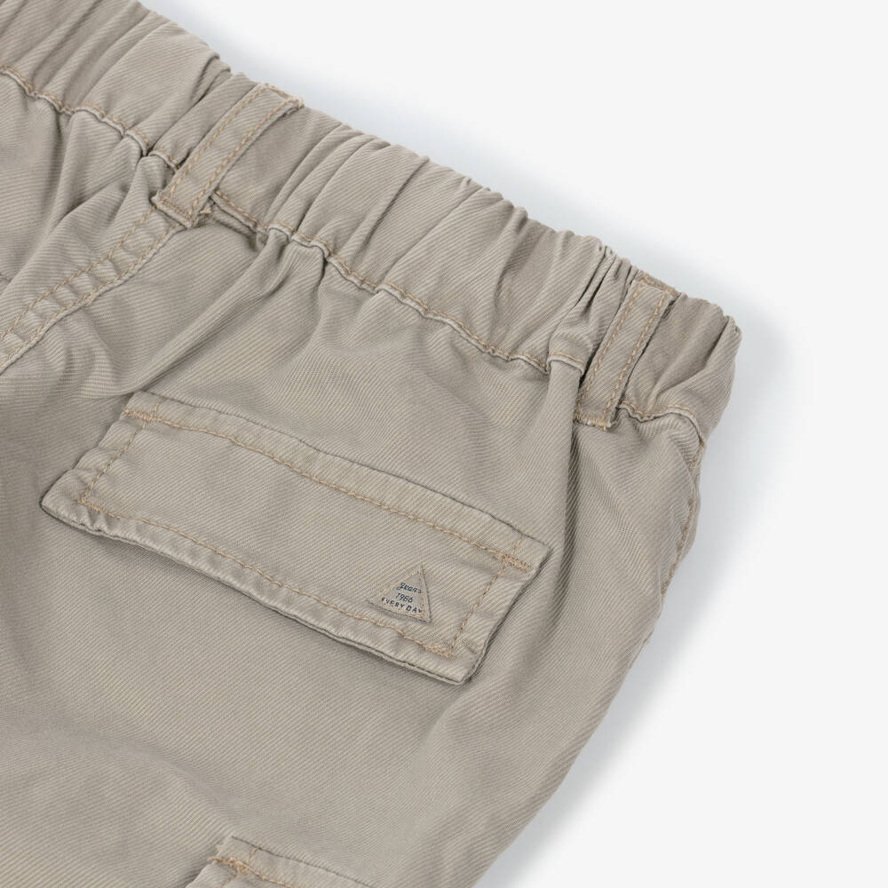 NAME IT-Boys Beige Elasticated Waist Cargo Trousers | Childrensalon