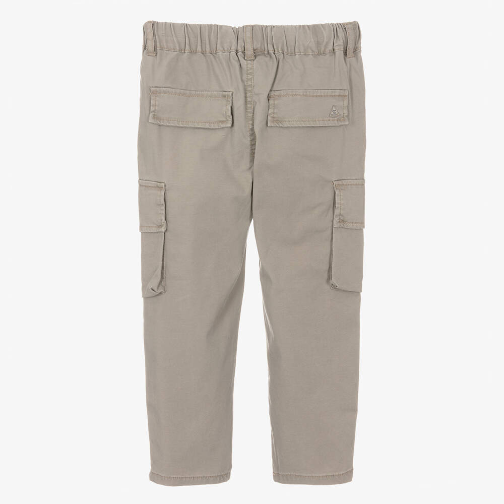 NAME IT-Boys Beige Elasticated Waist Cargo Trousers | Childrensalon