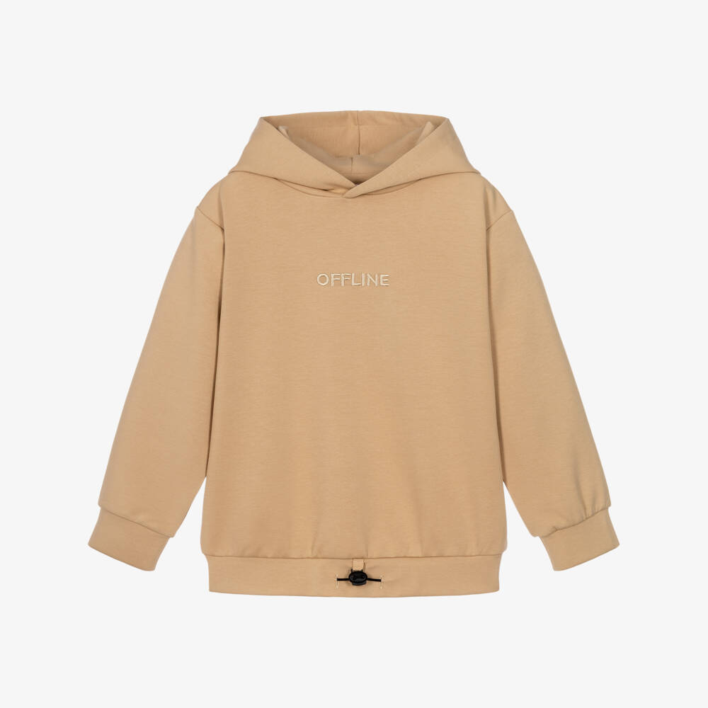 NAME IT-Boys Beige Scuba Jersey Hoodie | Childrensalon