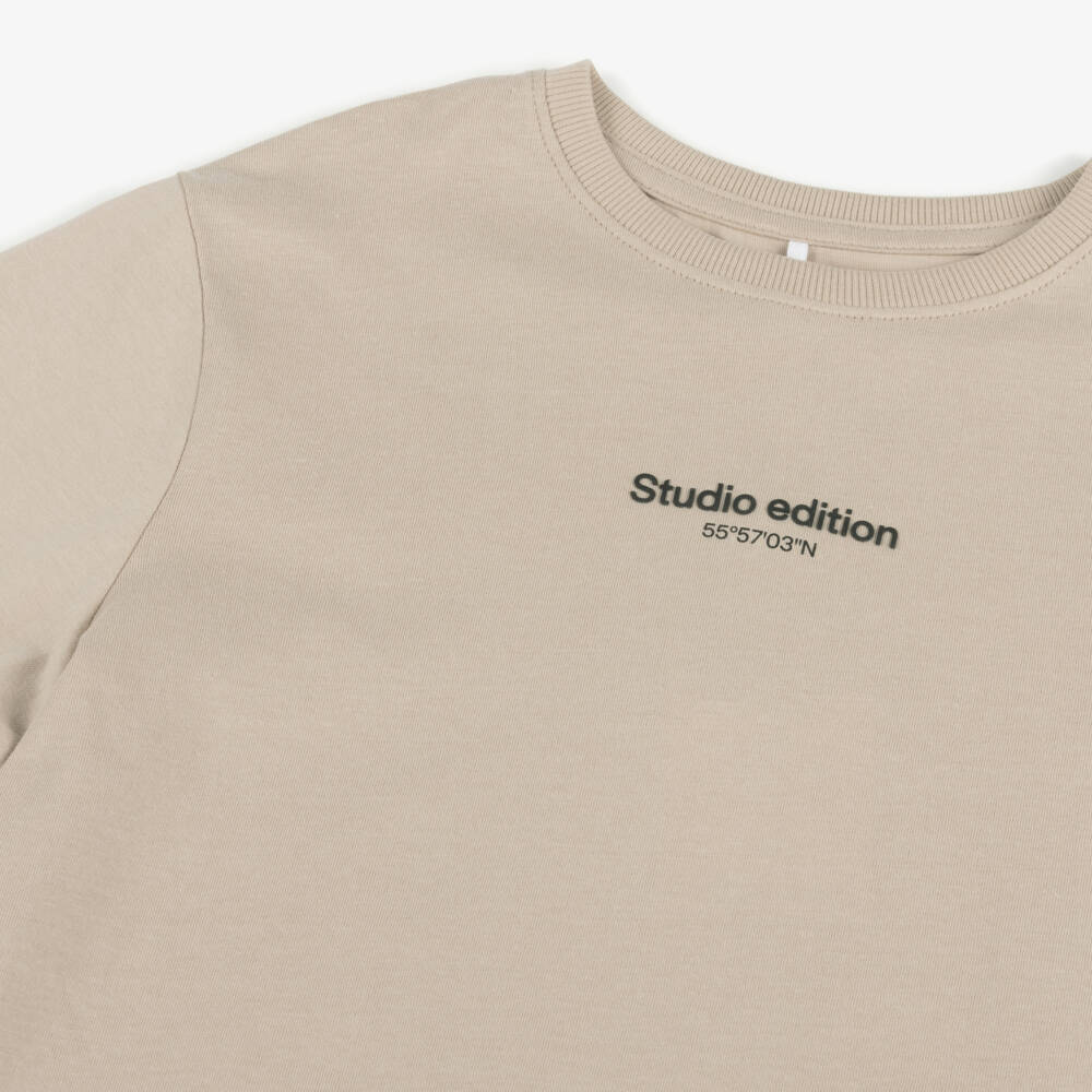 NAME IT-Boys Beige Studio Edition T-Shirt | Childrensalon