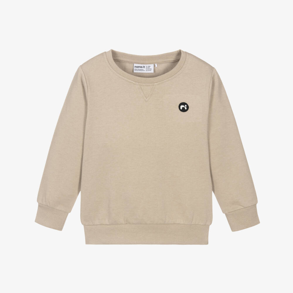 NAME IT-سويتشيرت بشعار لون بيج للأولاد | Childrensalon