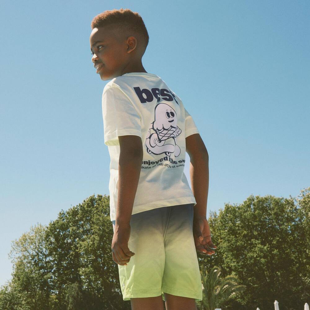 NAME IT-Boys Black & Green Ombré Swim Shorts | Childrensalon