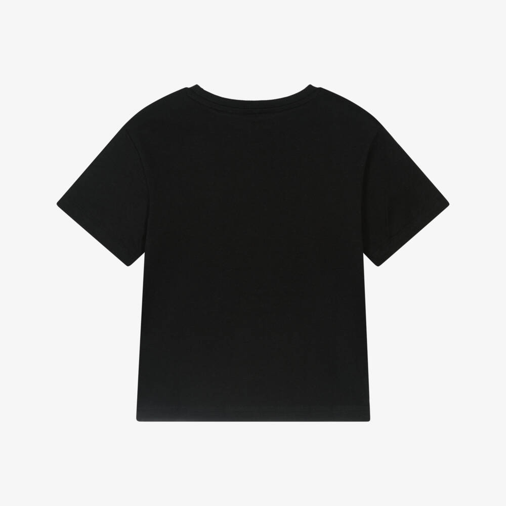 NAME IT-Boys Black Organic Cotton T-Shirt with Coordinates Logo | Childrensalon