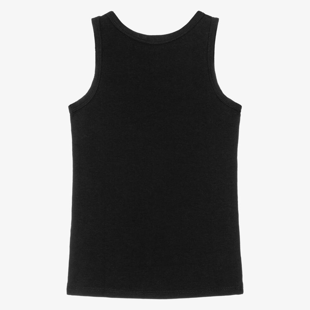 NAME IT-Boys Black Organic Cotton Vests (2 Pack) | Childrensalon