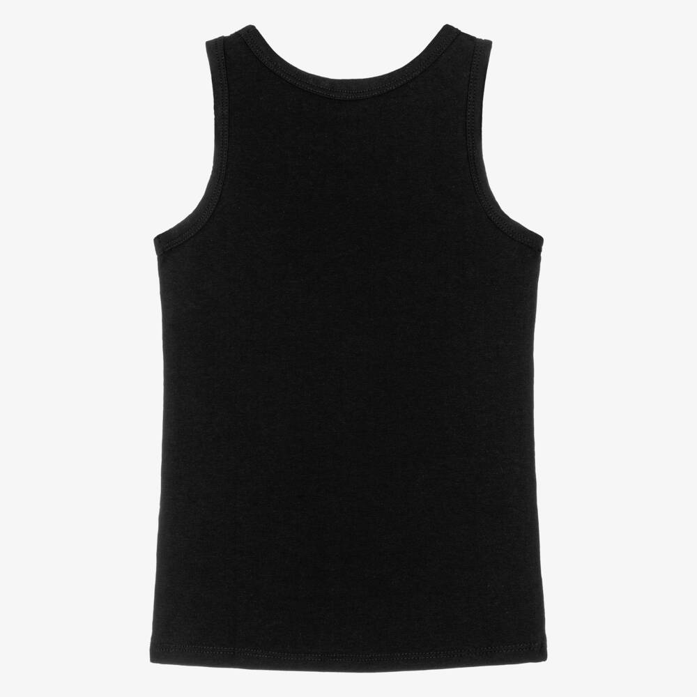 NAME IT-Boys Black Organic Cotton Vests (2 Pack) | Childrensalon
