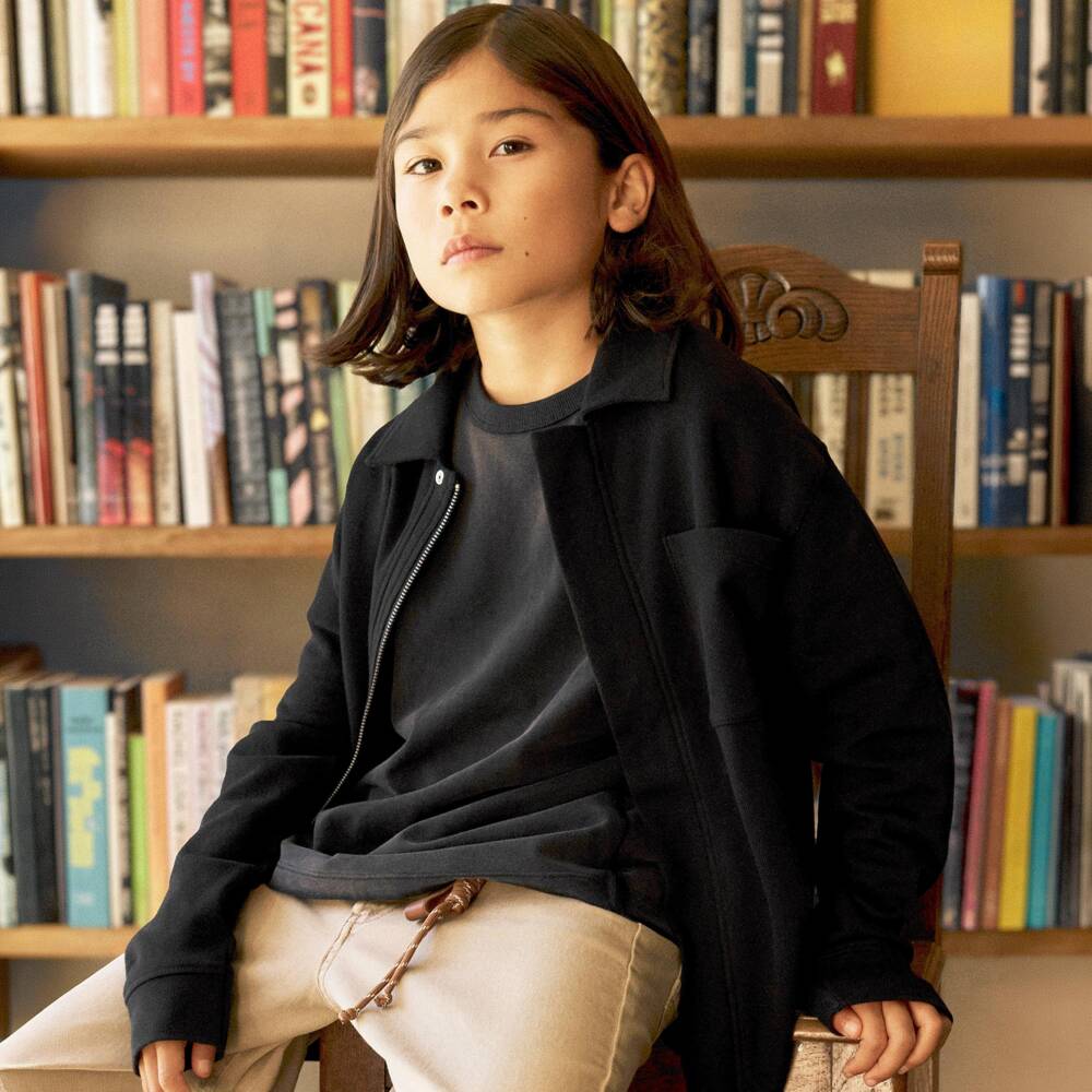 NAME IT-Boys Black Organic Cotton Zip-Up Top | Childrensalon