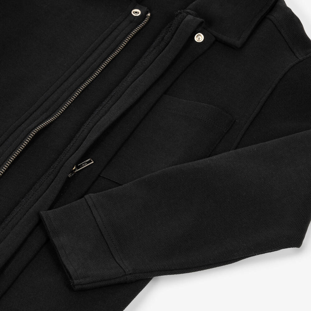 NAME IT-Boys Black Organic Cotton Zip-Up Top | Childrensalon