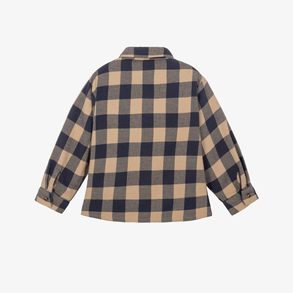 NAME IT-Boys Blue & Beige Check Shirt | Childrensalon