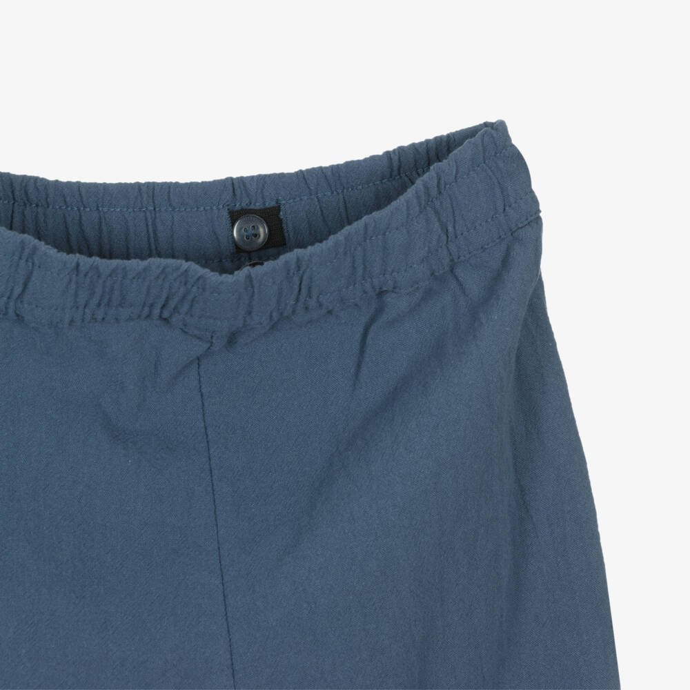 NAME IT-Boys Blue Cotton Loose Fit Trousers | Childrensalon