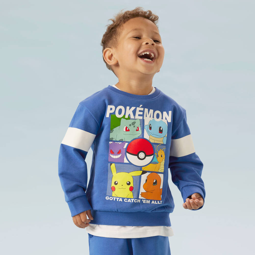 NAME IT-سويتشيرت بوكيمون قطن لون أزرق للأولاد | Childrensalon