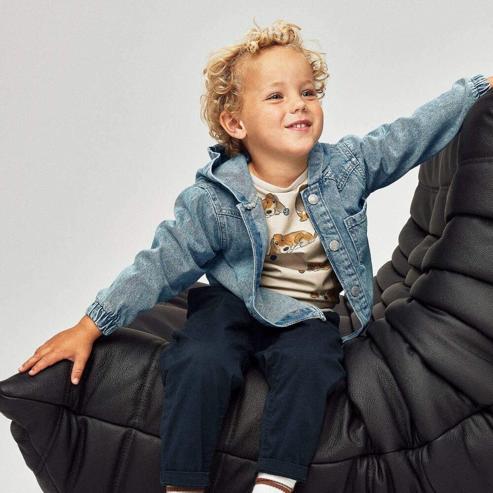 NAME IT-Джинсовая куртка синяя с капюшоном для мальчиков | Childrensalon
