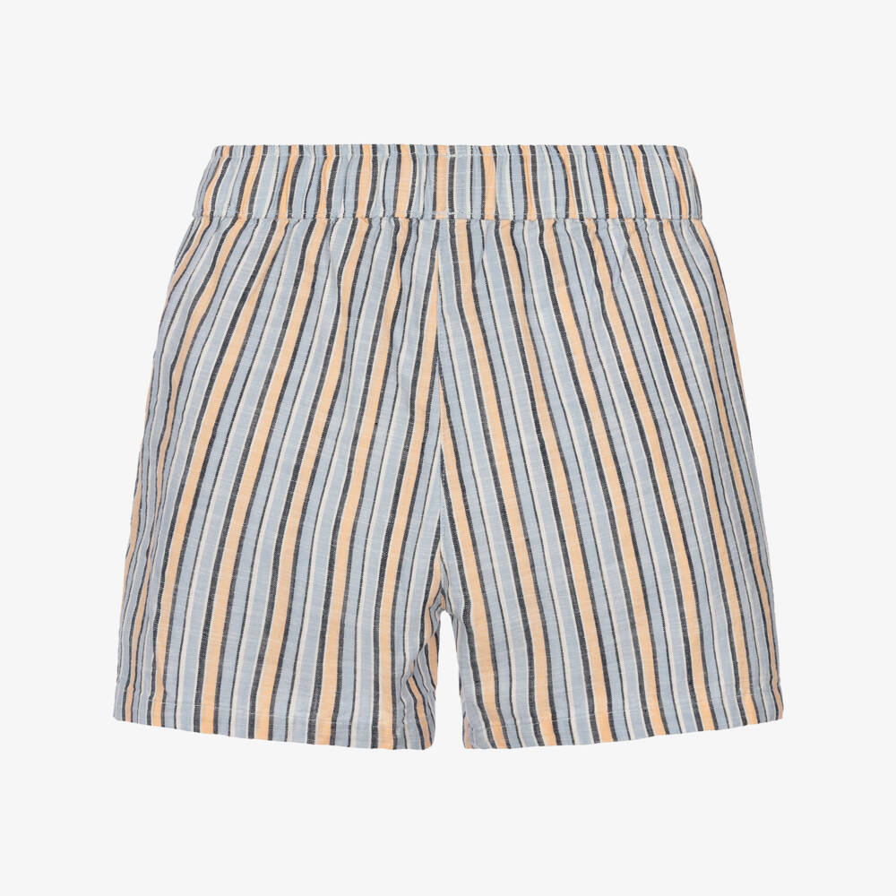 NAME IT-Boys Blue & Orange Striped Cotton Shorts | Childrensalon
