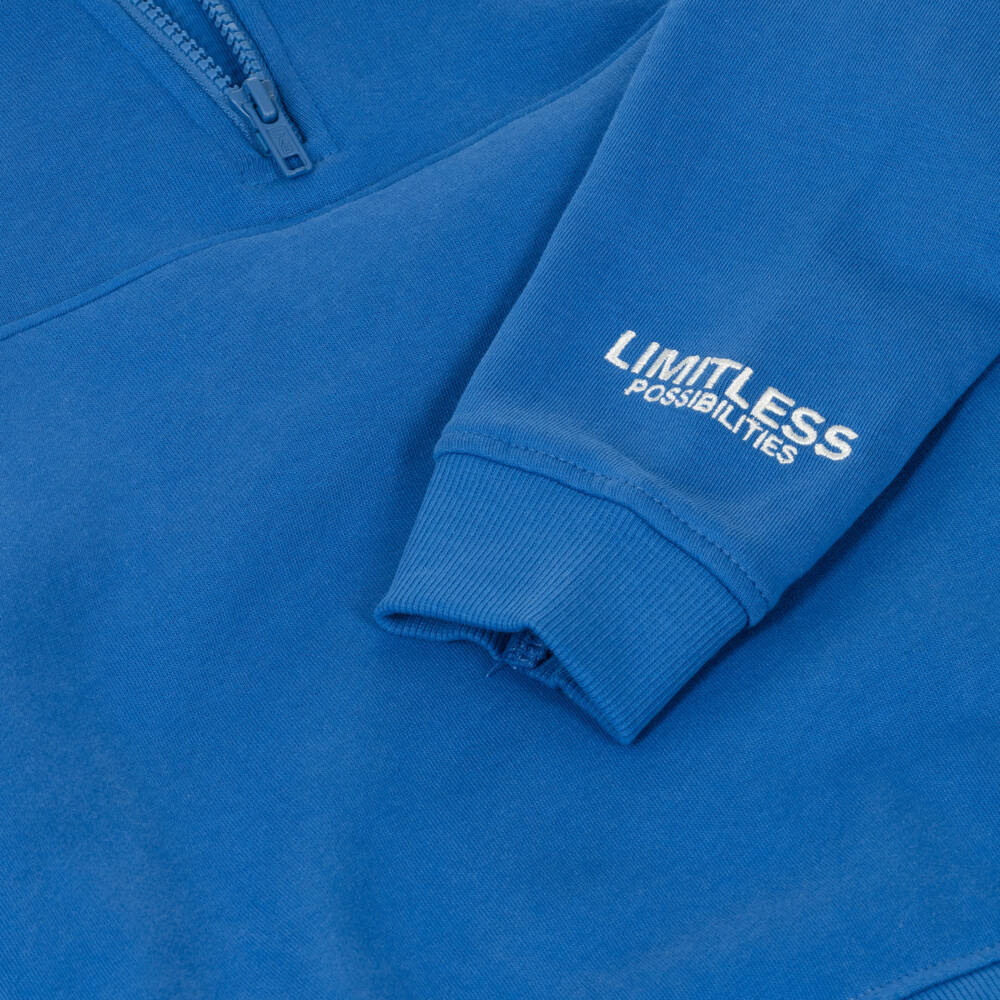 NAME IT-Свитшот на молнии синий из органического хлопка для мальчиков | Childrensalon