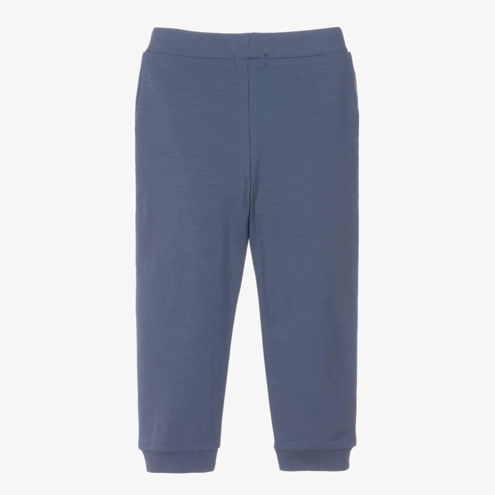 NAME IT-Boys Blue Organic Cotton Space Themed Joggers | Childrensalon