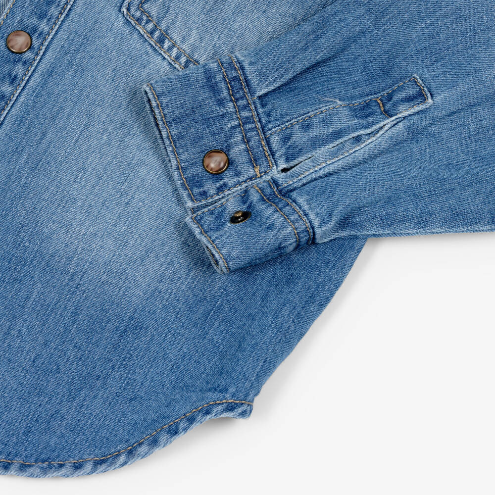 NAME IT-Рубашка синяя из потертого денима для мальчиков | Childrensalon
