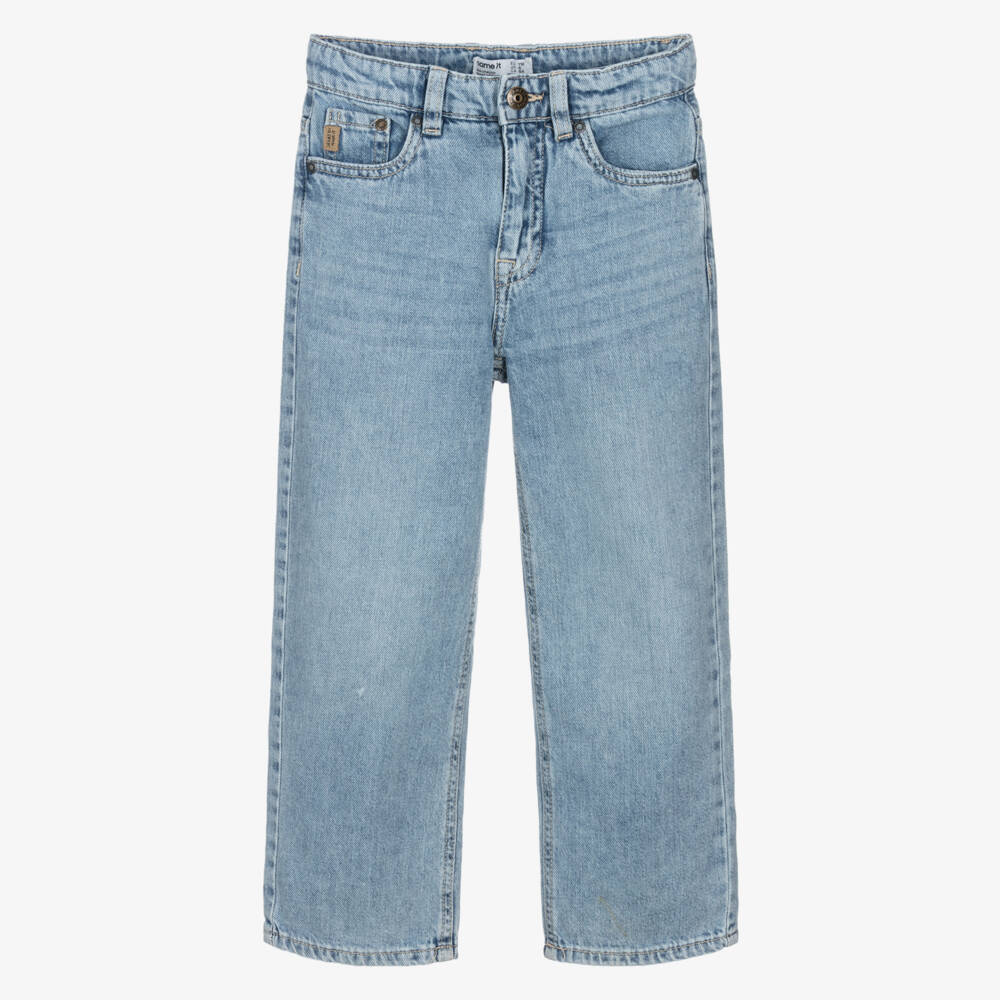 NAME IT-Boys Blue Washed Denim Straight Leg Jeans | Childrensalon