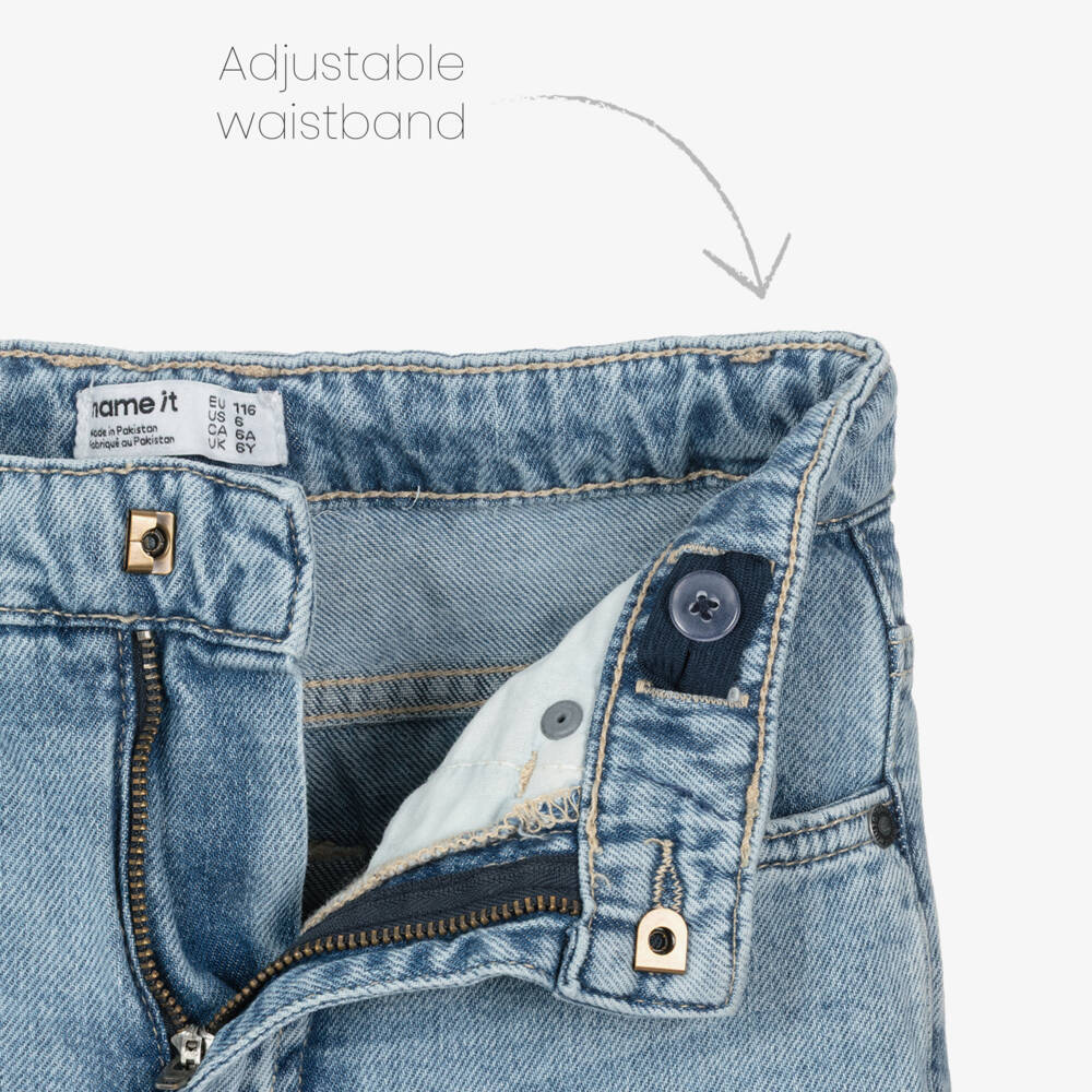 NAME IT-Boys Blue Washed Denim Straight Leg Jeans | Childrensalon