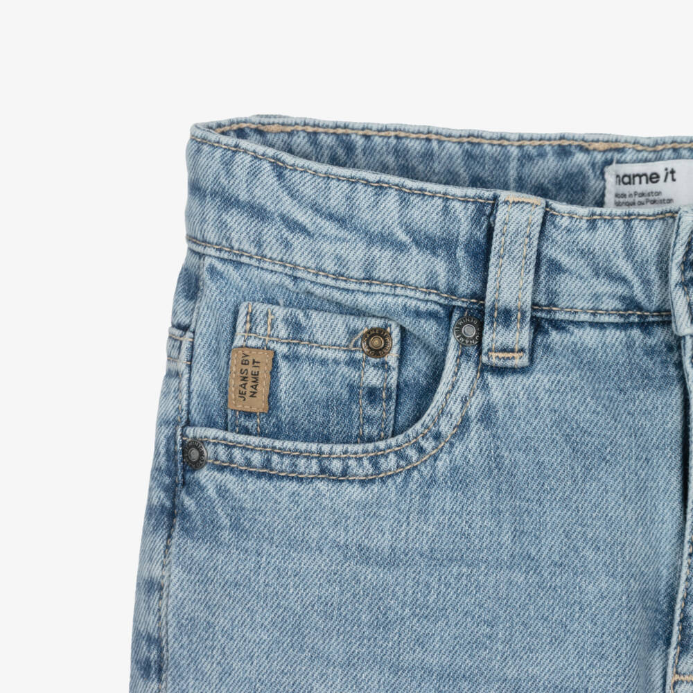 NAME IT-Boys Blue Washed Denim Straight Leg Jeans | Childrensalon