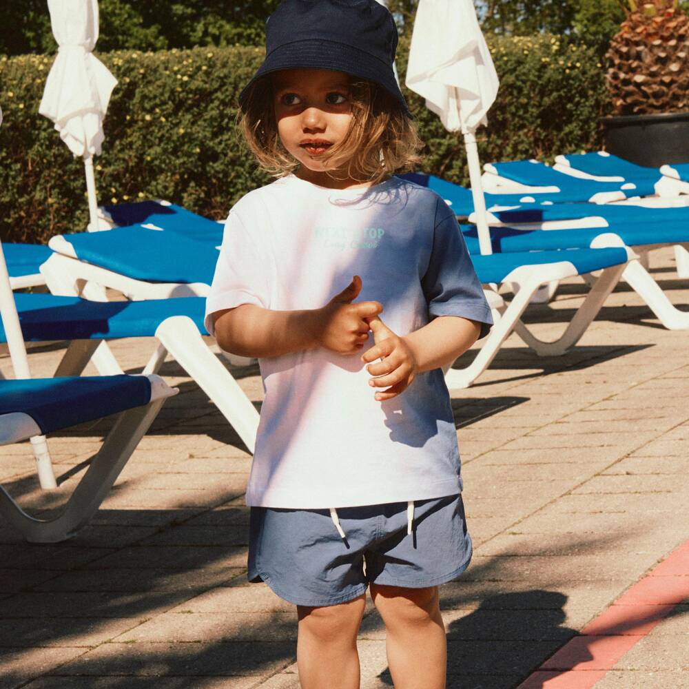 NAME IT-Boys Blue & White Ombré Cotton Palm Tree T-Shirt | Childrensalon