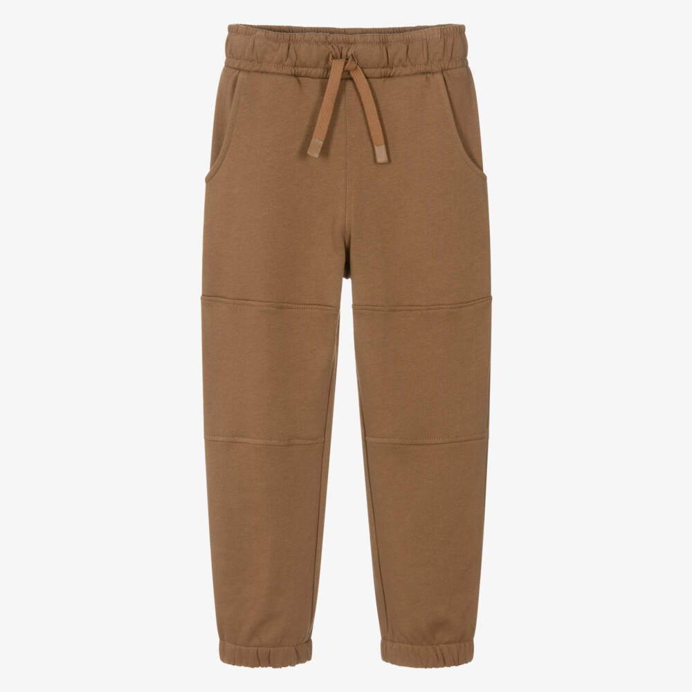 NAME IT-Boys Brown Cotton Joggers with Multiple Pockets | Childrensalon