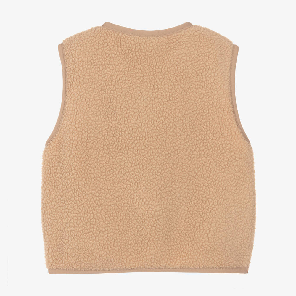 NAME IT-Boys Brown Teddy Fleece Gilet | Childrensalon