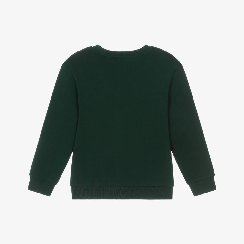 NAME IT-Boys Dark Green Cotton Festive Digger Sweatshirt | Childrensalon