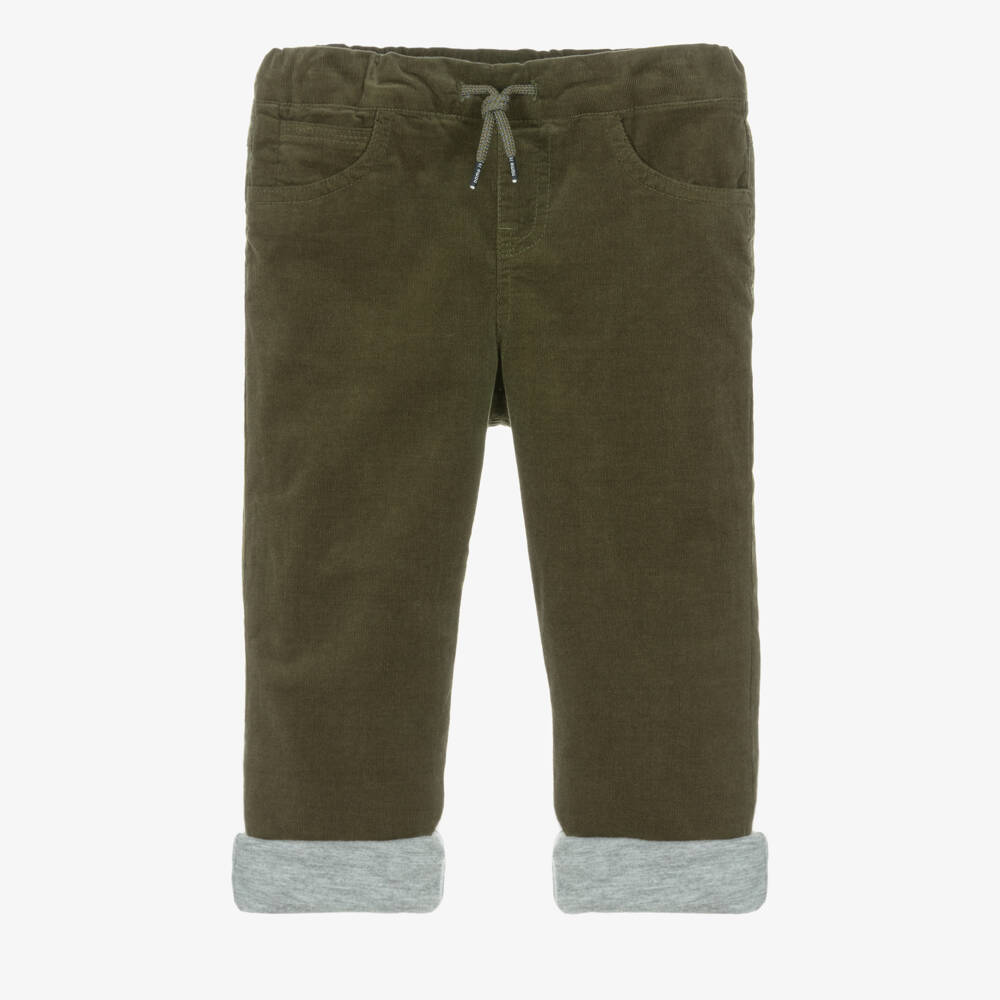 NAME IT-Boys Dark Moss Green Needlecord Trousers | Childrensalon