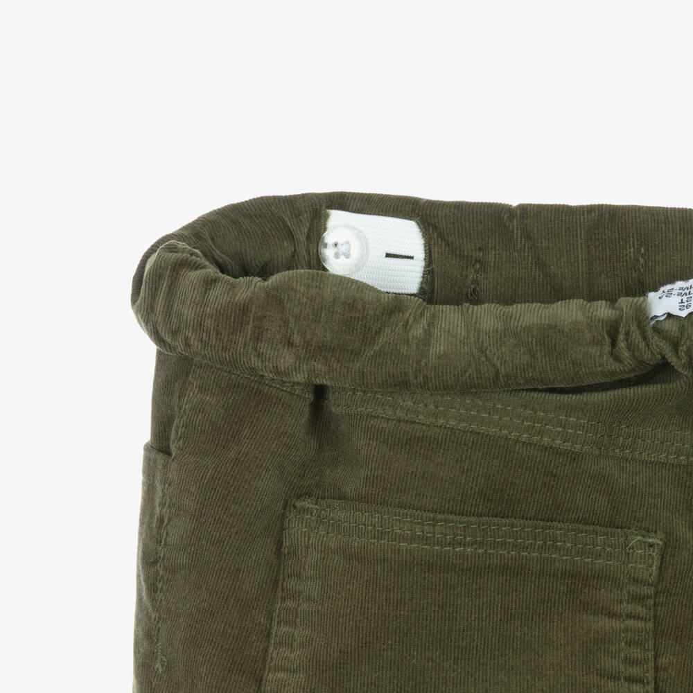 NAME IT-Boys Dark Moss Green Needlecord Trousers | Childrensalon