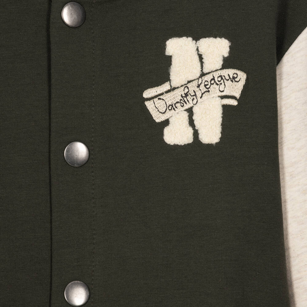 NAME IT-Boys Dark Moss Green Varsity Jacket | Childrensalon