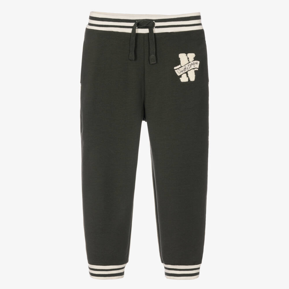 NAME IT-Boys Dark Moss Green Varsity Joggers  | Childrensalon