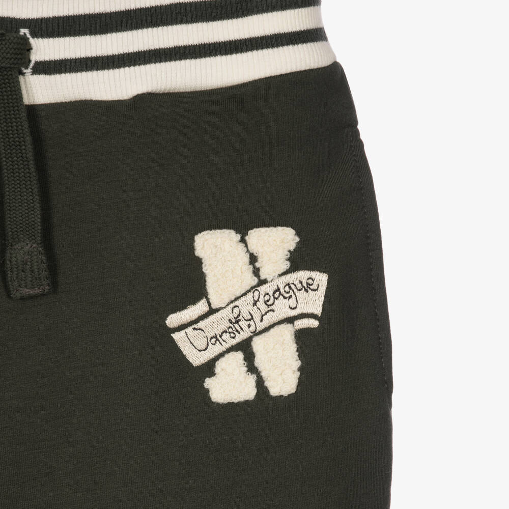 NAME IT-Boys Dark Moss Green Varsity Joggers | Childrensalon