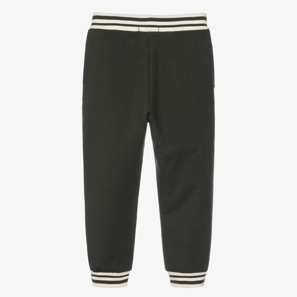 NAME IT-Boys Dark Moss Green Varsity Joggers | Childrensalon
