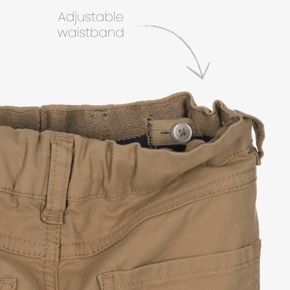 NAME IT-Boys Golden Brown Cargo Style Tapered Trousers | Childrensalon