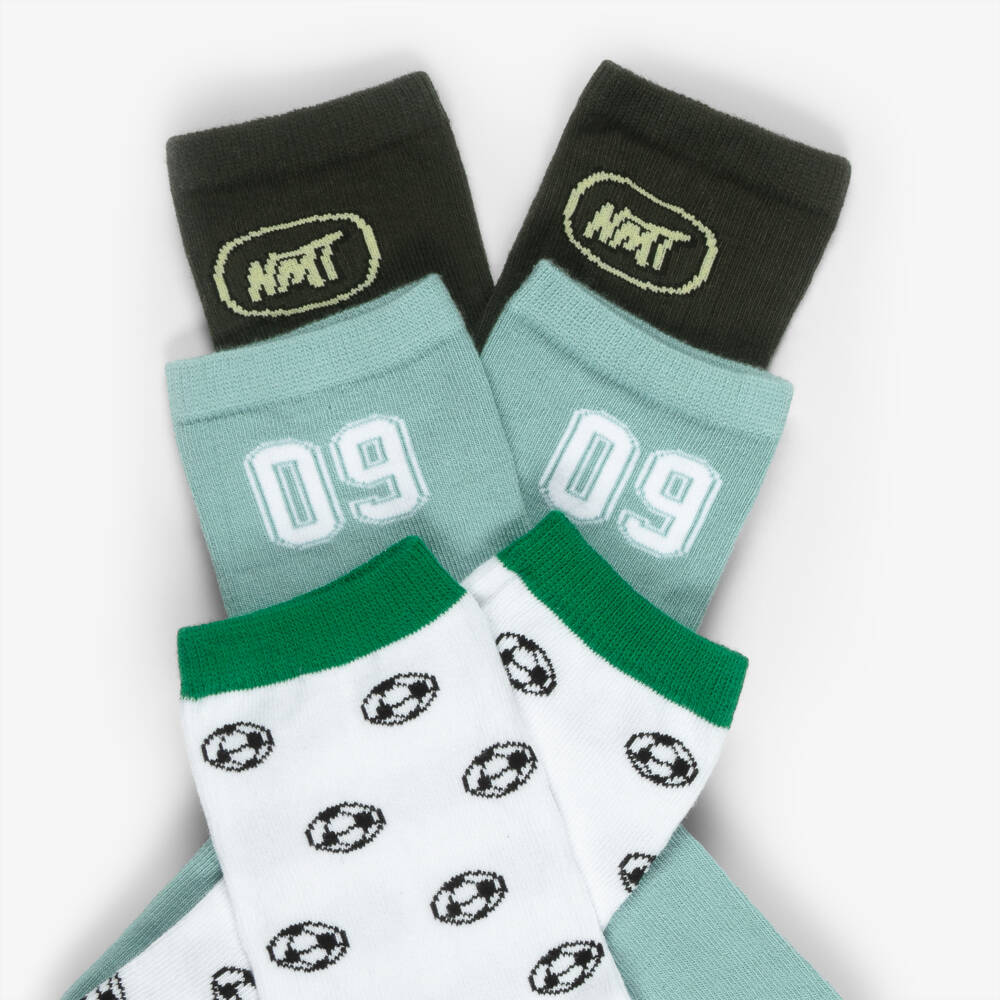 NAME IT-Boys Green & Black Sporty Ankle Socks (3 Pack) | Childrensalon