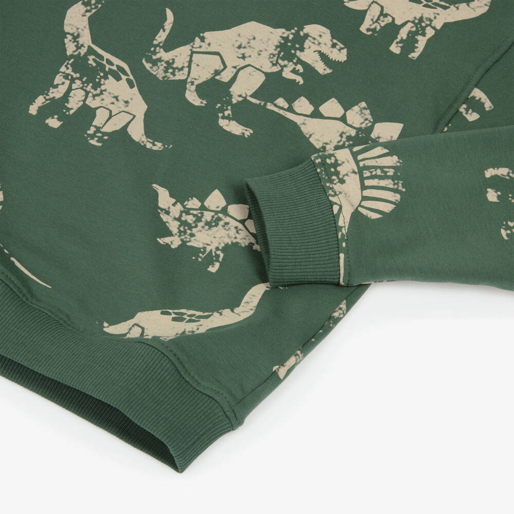 NAME IT-Boys Green Cotton Dinosaur Print Sweatshirt | Childrensalon