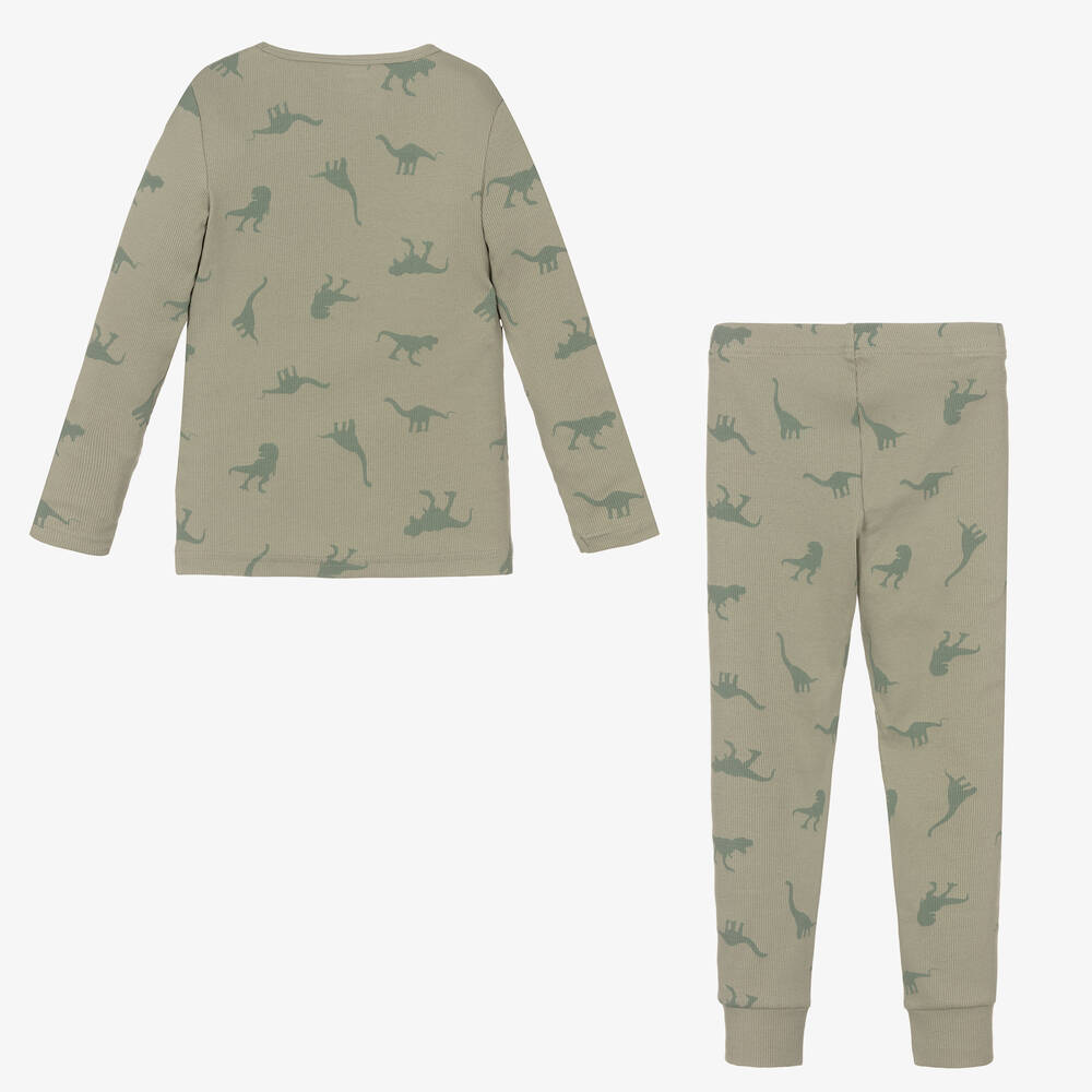 NAME IT-Boys Green Cotton Dinosaur Pyjamas | Childrensalon