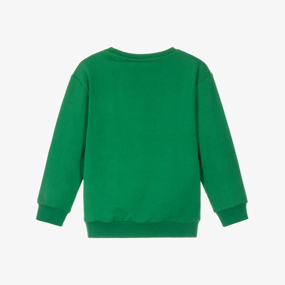 NAME IT-Boys Green Cotton Sweatshirt with Tractor Print | Childrensalon