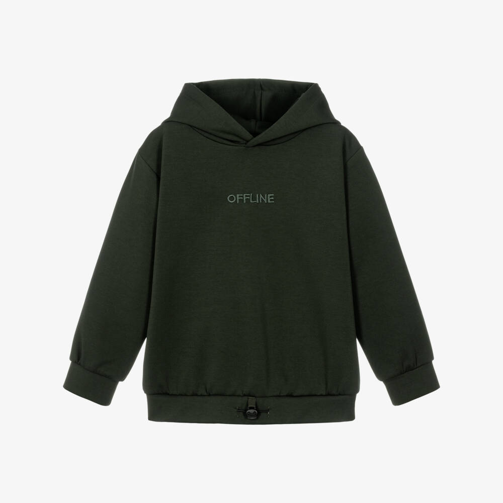 NAME IT-Boys Green Scuba Jersey Hoodie | Childrensalon