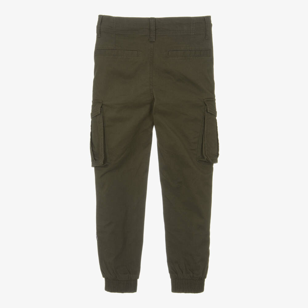 NAME IT-Boys Khaki Green Cuffed Cargo Trousers | Childrensalon