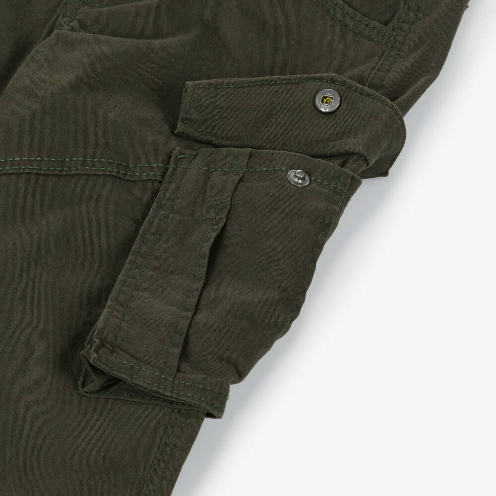 NAME IT-Boys Khaki Green Cuffed Cargo Trousers | Childrensalon