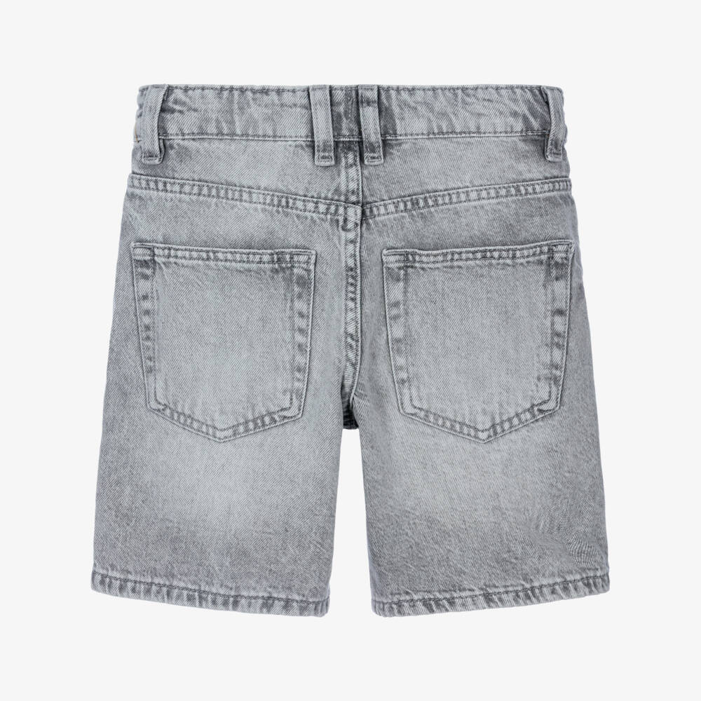 NAME IT-Boys Light Wash Grey Denim Shorts | Childrensalon