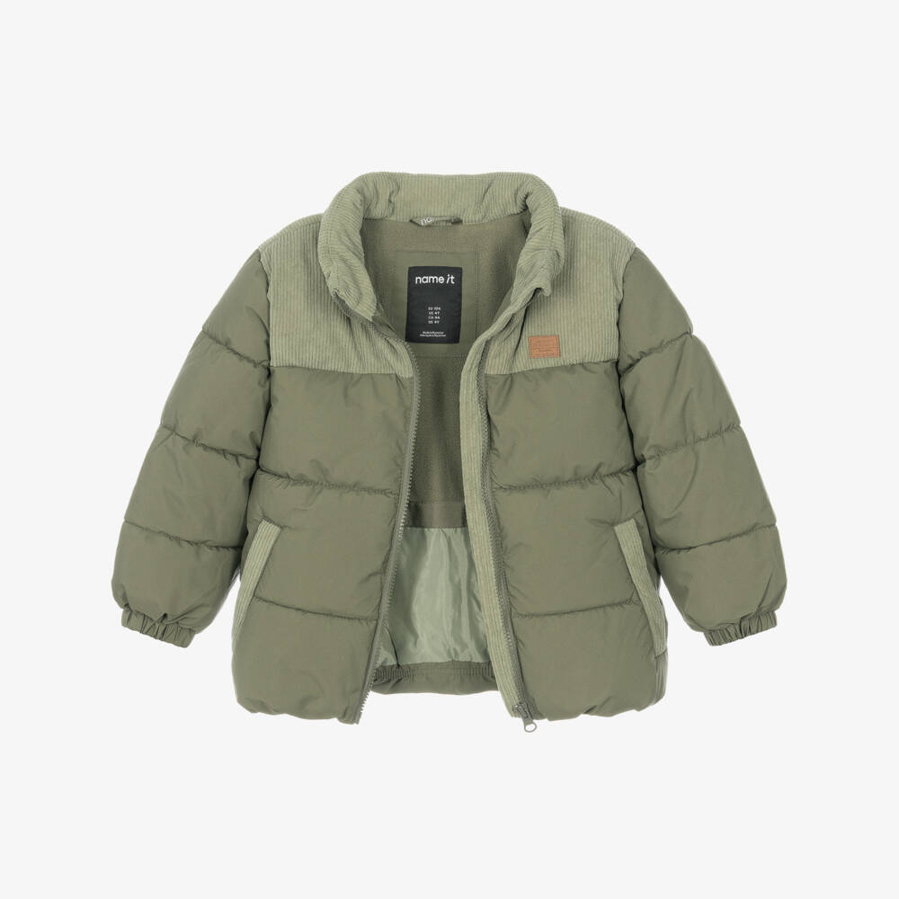 NAME IT-Boys Moss Green Puffer Jacket | Childrensalon