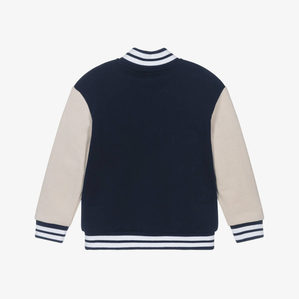 NAME IT-Boys Navy Blue & Beige Varsity Jacket | Childrensalon