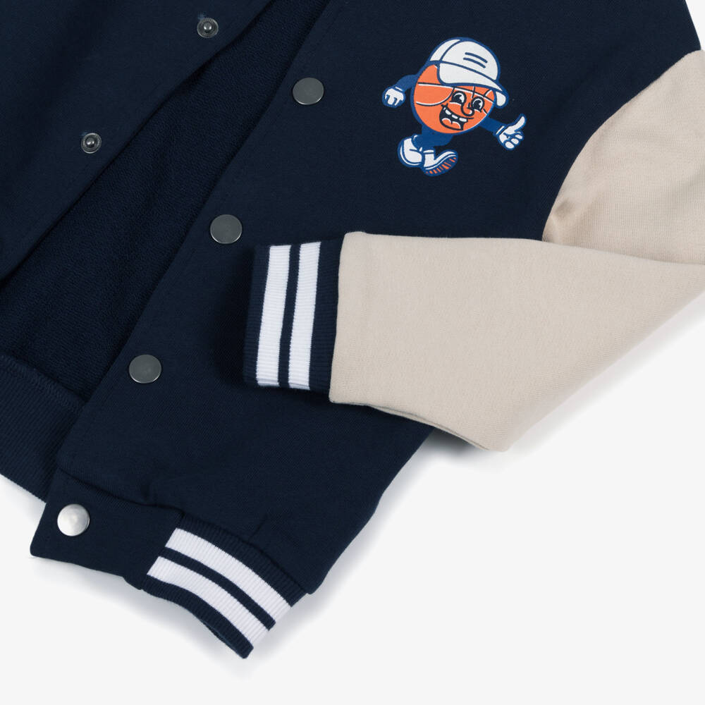 NAME IT-Boys Navy Blue & Beige Varsity Jacket | Childrensalon