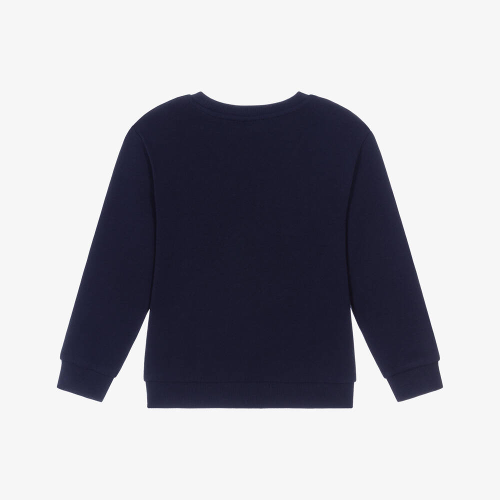 NAME IT-Boys Navy Blue Cotton Festive Polar Bear Sweatshirt | Childrensalon