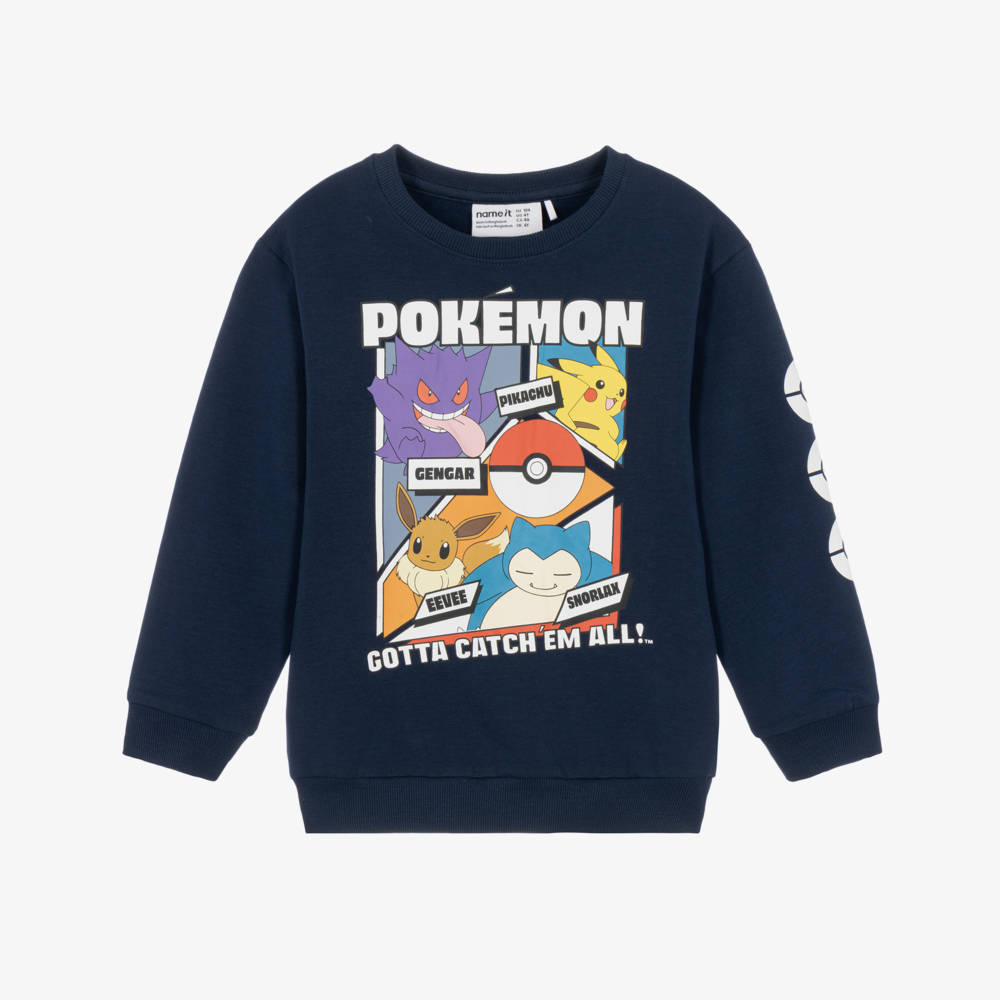 NAME IT-Boys Navy Blue Cotton Pokemon Sweatshirt | Childrensalon