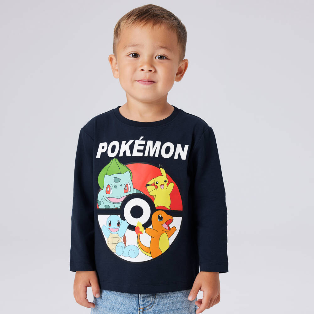 NAME IT-Boys Navy Blue Cotton Pokémon Top | Childrensalon